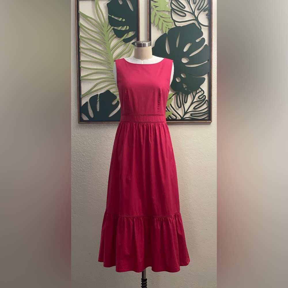 Oasis Structured Midi Dress in Bright Pink - Picture 2 of 6